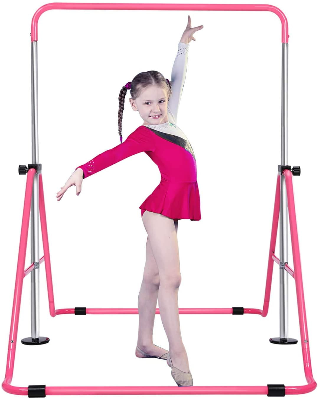 Feisi Sport Gymnastics Bar for Kids for Home Training,Adjustable Height Horizontal Bar