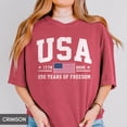 thumbnail image 4 of USA 250 Years of Freedom Patriotic 4th of July T-Shirt, 1776-2026 American Flag Vintage Graphic Tee, Unisex Heavyweight Cotton Shirt, 4 of 7