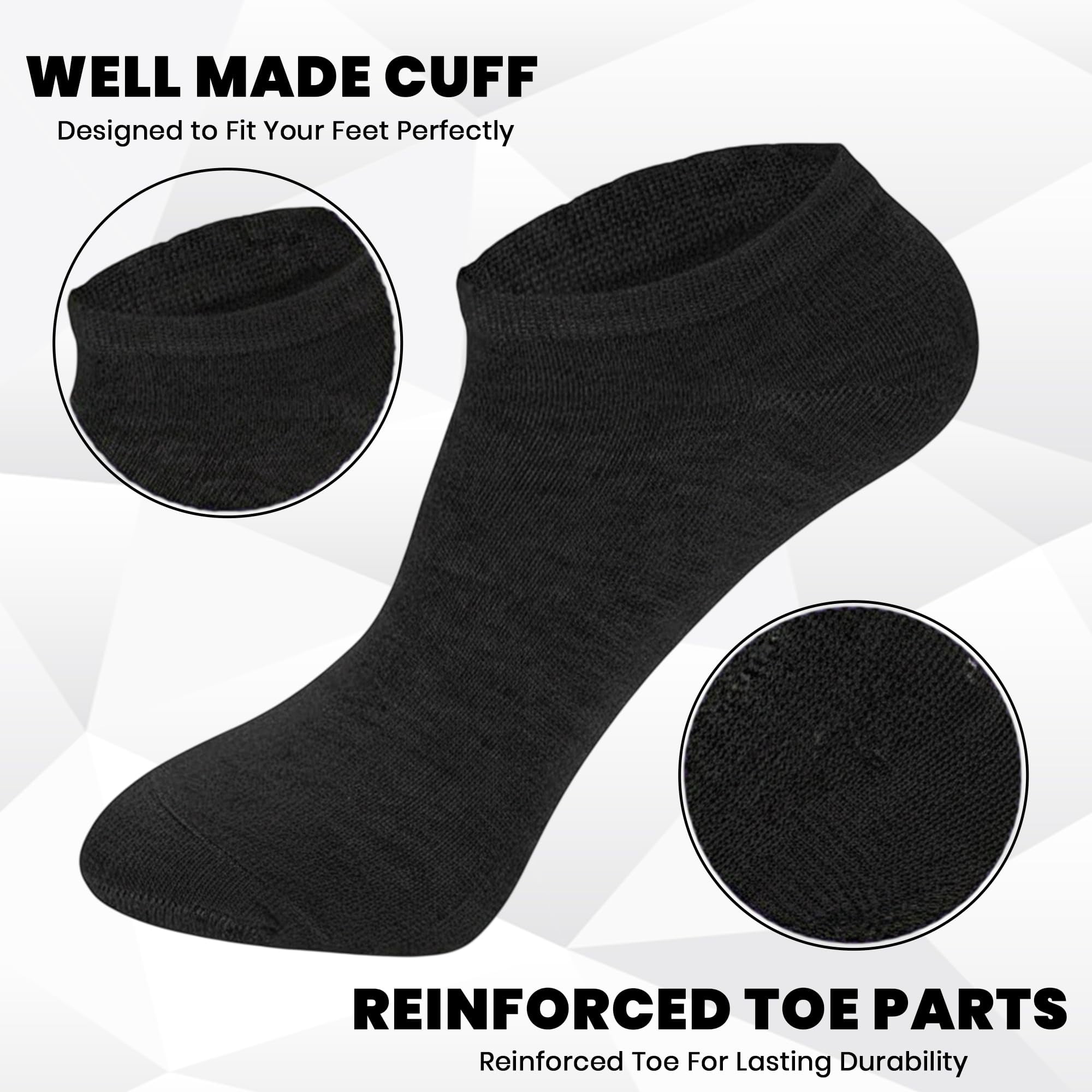 Yacht & Smith Mens Wholesale Bulk No Show Ankle Socks, Cotton Sport Athletic Socks - Size 10-24