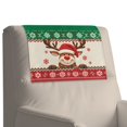 thumbnail image 4 of SCRAWLGOD Christmas Elk Snowflake Green Red 3 Piece Recliner Headrest Cover PU Leather Sofa Headrest Protector Non Slip Couch Head Rest Covers for Recline Chair,Living Room,17x27in, 4 of 7