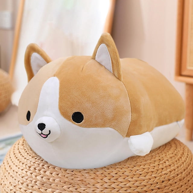 Lindo perro Corgi de peluche de felpa que acompaña el juguete para dormir, regalos decorativos para el hogar para adultos, adolescentes, niños, niñas , marrón Hugo Muñeco de peluche de nutria