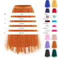 thumbnail image 2 of Women's Sparkle Tulle Skirt, Midi Long A Line Layered Mesh Skirt with High Elastic Waist, Shimmery Party Skirt for Halloween, Birthday, Festival and Daily Wear Red S, 2 of 2