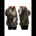 thumbnail image 2 of Sudadera con Capucha Extragrande para Mujer con Bolsillos, Sudadera de Forro Afelpado, Chaqueta A Cuadros, Abrigo. Verde M, 2 of 5