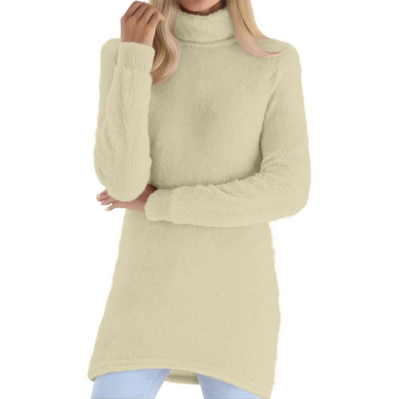JJHGVB Mock Neck Sweater Winter Sweaters for Women Thermal Sweater for Women Shirts Womens Sweatshirts Trendy Women Sweatshirt Womens Sweat Shirts Beige L