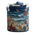 thumbnail image 2 of Cozy Homey Beach Starfish Print Laundry Basket,Easy-Clean Quilted Fabric Storage Bin with Canvas Handles for Dirty Clothes in the Laundry Room,20"x28", 2 of 6