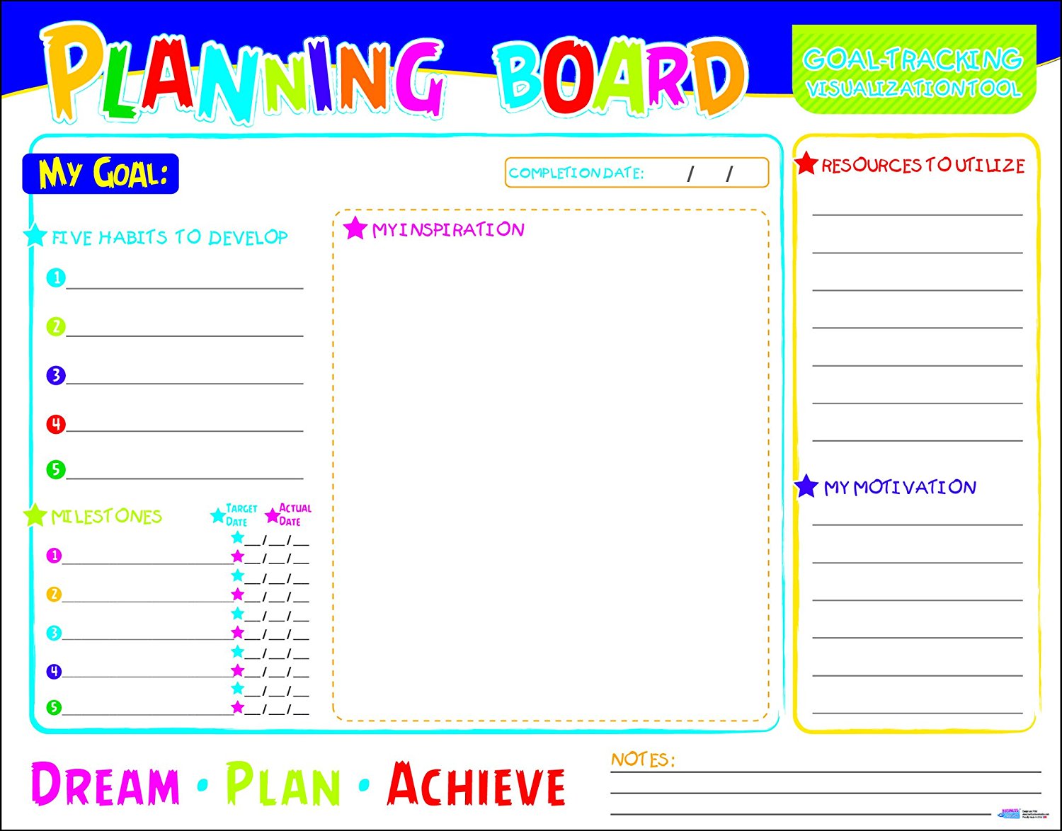 Goal Planning Board by Business Basics For Kids Project Planning Dry