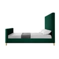 thumbnail image 4 of Posh Living Alex Velvet Upholstered Platform Queen Bed in Hunter Green, 4 of 8