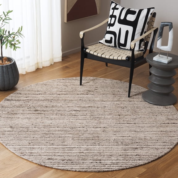 Safavieh Elements Albina Striped Polyester Area Rug, Beige, 6' x 6' Round