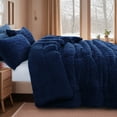 thumbnail image 4 of Aisbo Sherpa Winter Comforter, Reversible Flannel Blanket, 3D Jacquard Design, Warm & Cozy, Full Size, 4 of 6