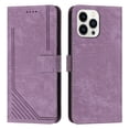 thumbnail image 2 of Leather For iPhone 13 Pro Max Flip Case with Card Holder Magnetic Closure Shockproof Kickstand Protective Retractable lanyard Phone Cases Cover,Purple,For iPhone 13 Pro Max, 2 of 9