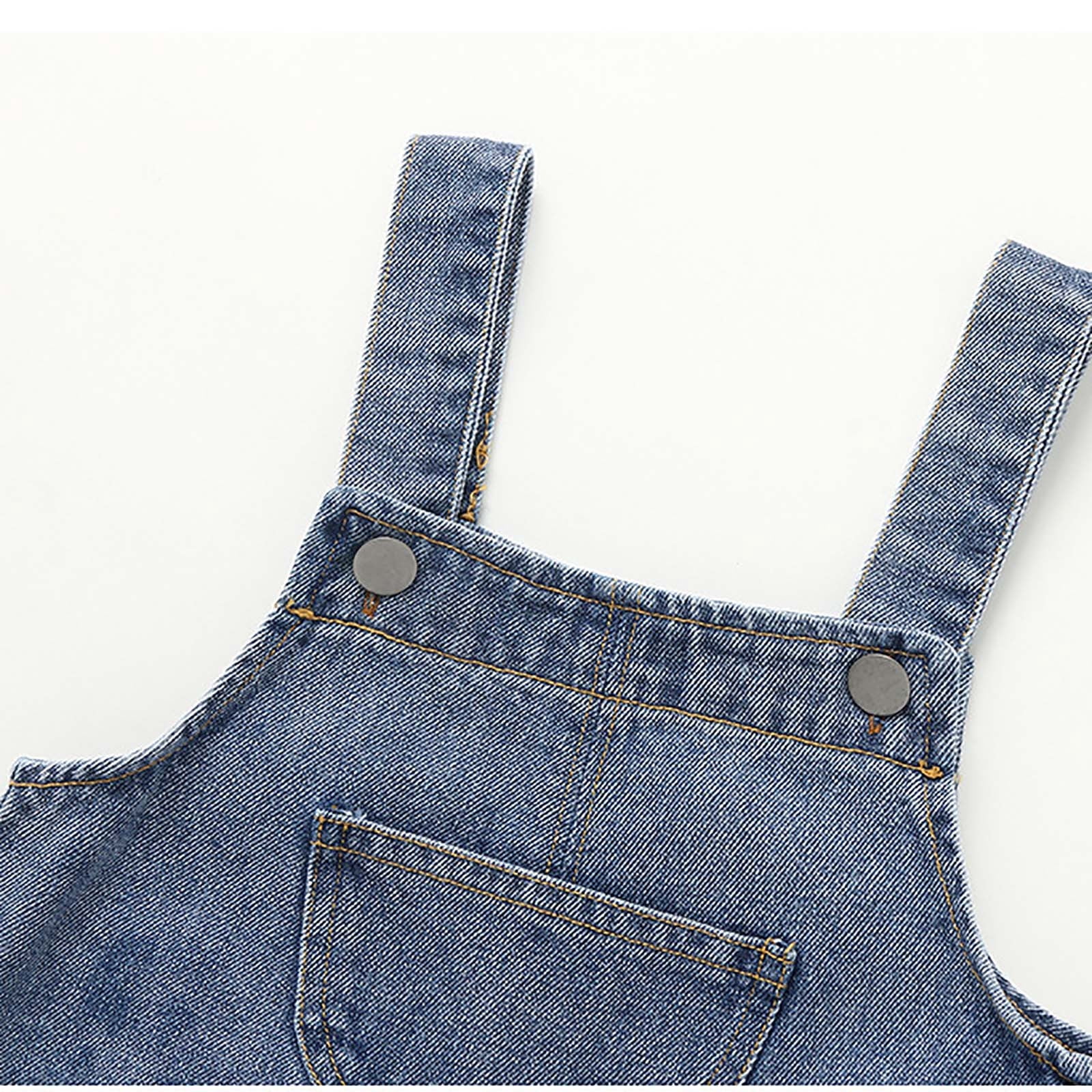 SHTXOZHI Toddler Baby Denim Overalls Boy Girl Suspender Pants Jean Romper Newborn Fall Clothes