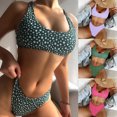 thumbnail image 1 of Neinkie 2PCS Bikini Maillot de Bain Femme Col Rond Crop Tank Haute Coupe String Bas Tenue Maillots de Bain, 1 of 7