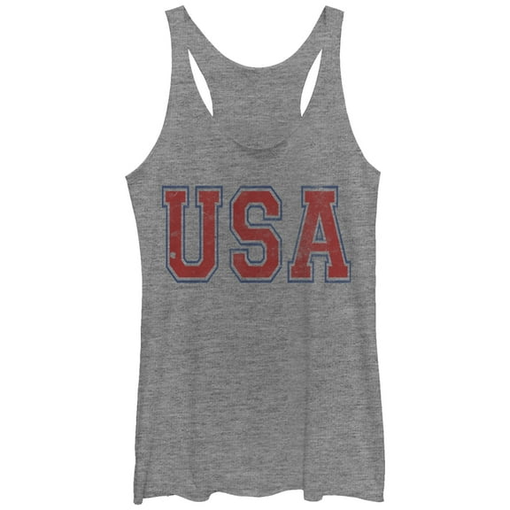 Women's Lost Gods USA  Racerback Tank Top Gray Heather Large