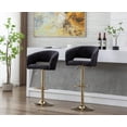 thumbnail image 4 of Guyou Modern Swivel Bar Stools Set of 2, Adjustable Lambswool Counter Bar Chairs with Footrest for Kitchen Island Dining Room, Black, 4 of 12