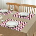 thumbnail image 3 of Pink and Black Argyle Pattern Summer Placemats Table Placemats Set Of 4-Linen Kitchen Washable Placemats Table Mats 11.8"x17.7" Non-Slip Heat Resistant, 3 of 6