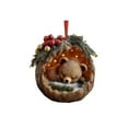 thumbnail image 3 of 3PC Christmas Forest Animal Ornaments Cozy Forest Bear Squirrel Christmas Ornaments, Woodland Creature Figurine, Acrylic Hanging Ornament Home Party Decor Mix, 3 of 9