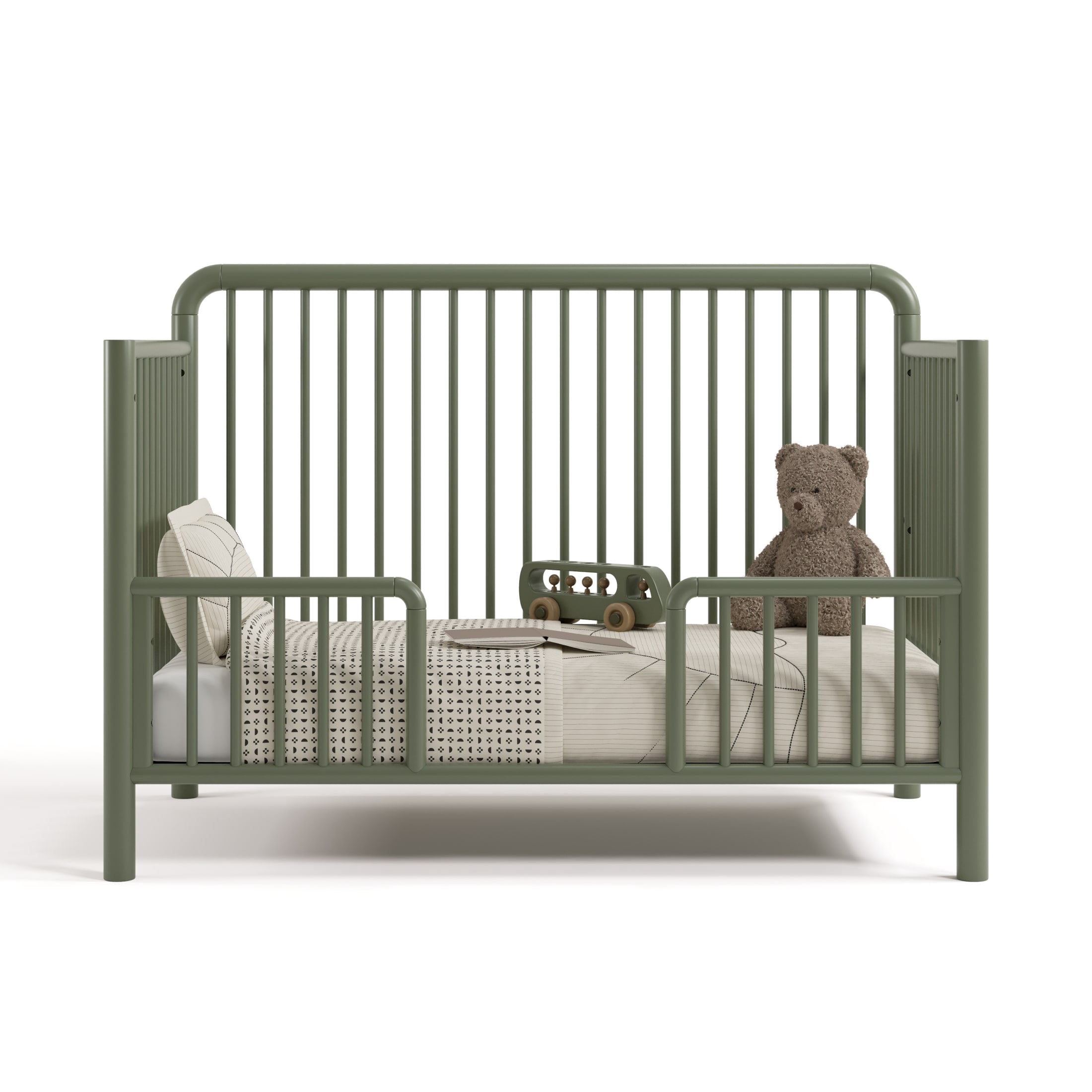 Storkcraft Porto 5-in-1 Convertible Crib with Bonus Toddler Guardrail - Olive