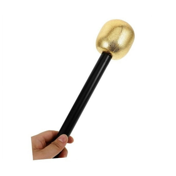 Glitter Microphone - Gold/Black - Prop Costume Accessory