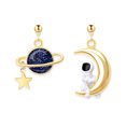 thumbnail image 3 of Pendientes de astronauta Pendientes nacionales de moda Sencillos Pequeños Lindos Dulces Pendientes de estudiante a juego Pendientes de niñas, 3 of 3