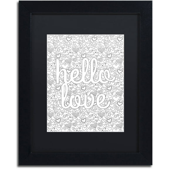 Trademark Fine Art "Letters and Words 17" Canvas Art by Hello Angel, Black Matte, Black Frame