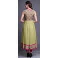 thumbnail image 4 of Bimba Robe Anarkali Beige à Fleurs pour Femmes, Kurti Imprimée Ethnique Indienne, Longue Kurta, Robe de Soirée, Très Grand, 4 of 6