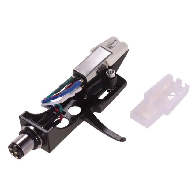 Universal 1/2 Inch Mount Turntable Headshell Cartridge Kit - Silver Cartridge with Transparent Conical Stylus, 4.5mV Output - Compatible with LP120-USB/LP240-USB/LP1240-USB & Direct-Drive Turntables