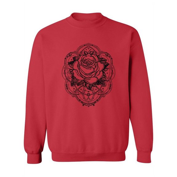 Rose Flower Boho Design. Sweatshirt Women -Image by Shutterstock, Female 4X-Large