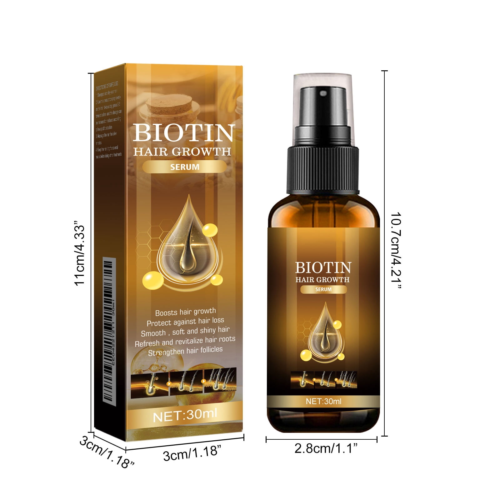 Alvantor Hair Serum Spray with Ginger Botanic for Growth and Strengethen & Thickening, 1fl.oz