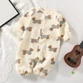 thumbnail image 2 of KPOPLK Baby Organic Cotton Pajamas Infant Girls Button Down Preemie Newborn One Piece Outfit Long Sleeve Footed Sleepwear Size 2-3 Years,Dark Blue, 2 of 4