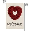 AVOIN colorlife Love Heart Hollow Rose Vertical Double-sided, Valentine's Day Outdoor Decoration 12.5 x 18 inch