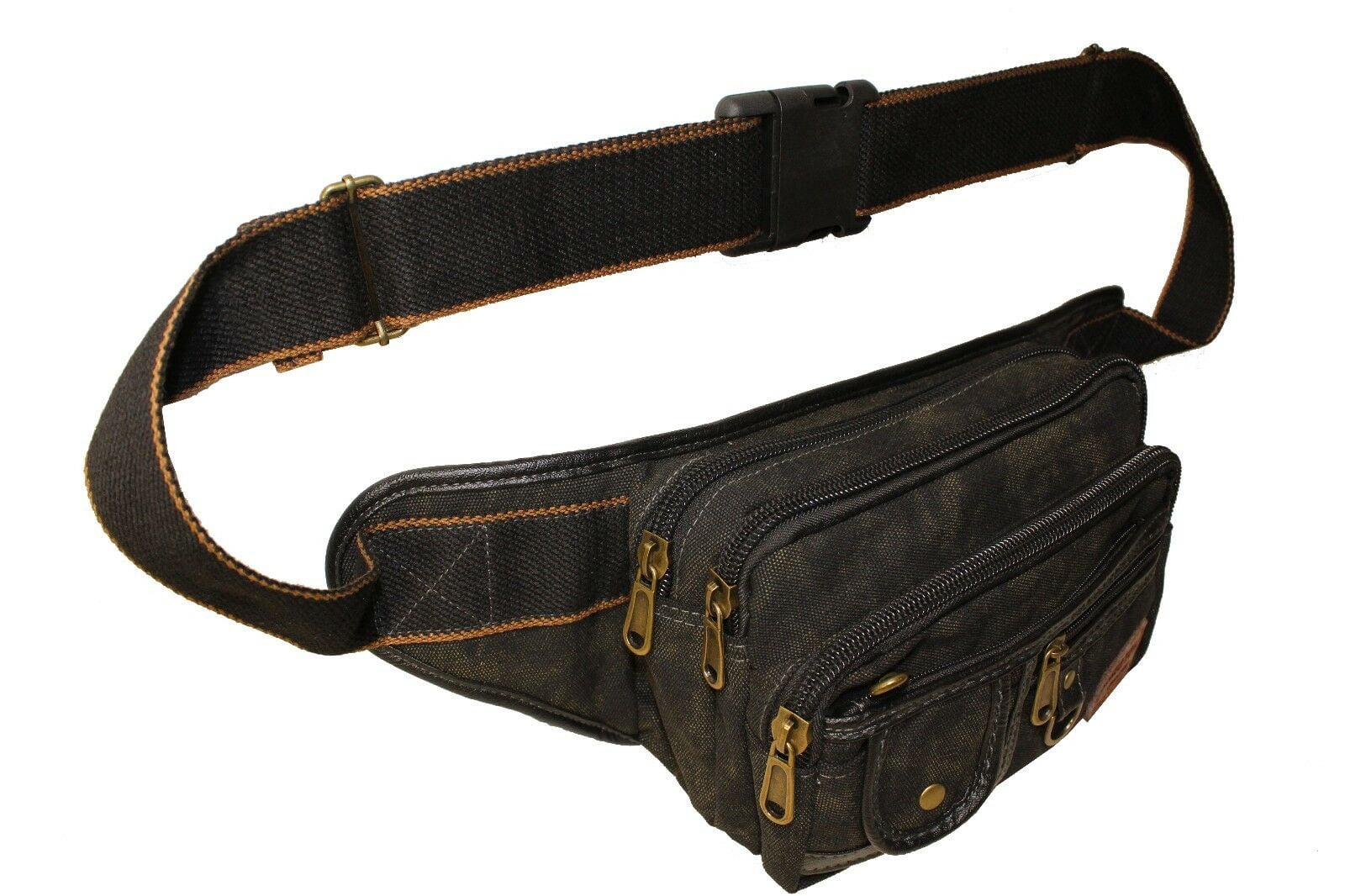 Canvas Army Fanny Pack Big & Tall Travel Hip Pouch Moon Belly Purse - Large