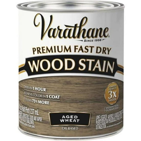 Varathane 333612 Half Pint Premium Fast Dry Wood Stain,Aged Wheat - Pack of 4
