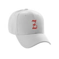 thumbnail image 2 of Daxton Structured Baseball Hat Cap Curved Visor Old English Font Alphabet A to Z, White Hat Red Z, 2 of 4