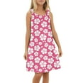thumbnail image 4 of Cute Dresses Girls Kids Beach Swim Cover Up Summer Sleeveless Tank Dresses Comfort Toddler Girl Summer Dress Hot Pink, 4 of 4