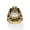 White/Gold Ion-Plated Stainless Steel, variant on Men's 2.65 TCW Square-Cut White or Garnet Red Cubic Zirconia Tribal Lion Ring in Antiqued Yellow Gold Ion-Plated or Stainless Steel