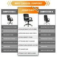 thumbnail image 4 of JONPONY Big and Tall Office Chair 300LBS Wide Seat Ergonomic Computer Desk Chair High Back Executive Leather Chair Adjustable Task Chair Lumbar Back Support 8 Hours Heavy Duty Design,Grey, 4 of 13