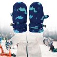 thumbnail image 2 of Kids Winter Mittens Cartoon Dinosaur Ski Gloves for 1-10T Boys Girls Quick Drying Warm Fleece Lined Outdoor Mittens khaki L, 2 of 4