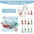 thumbnail image 2 of 24 Pcs Faceted Gemstone Stitch Markers Alloy Crochet Marker Removable Lobster Clasp Locking Knitting Markers for Knitting Weaving Sewing Jewelry Making, 2 of 6