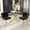 Black 2PCS, variant on KATBOC 3-Piece Glass Dining Table Set with Velvet Chairs, 36in Square Tempered Glass Top & Chrome Metal Legs, Space Saving for Small Kitchen Apartment, Gold & Gray