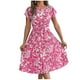 thumbnail image 1 of Vestido Corto de Verano Elegante Estampado Cintura Grande Doblado Plisado, Cuello en V de la Mitad de la Manga para el Uso Diario, de Primavera Y Casual, 1 of 5