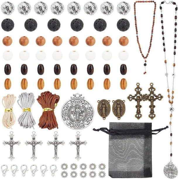 Kit para hacer rosarios de 359 piezas, collares de primera comunión, suministros para hacer oraciones y dijes.