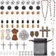 thumbnail image 1 of Kit para hacer rosarios de 359 piezas, collares de primera comunión, suministros para hacer oraciones y dijes., 1 of 6