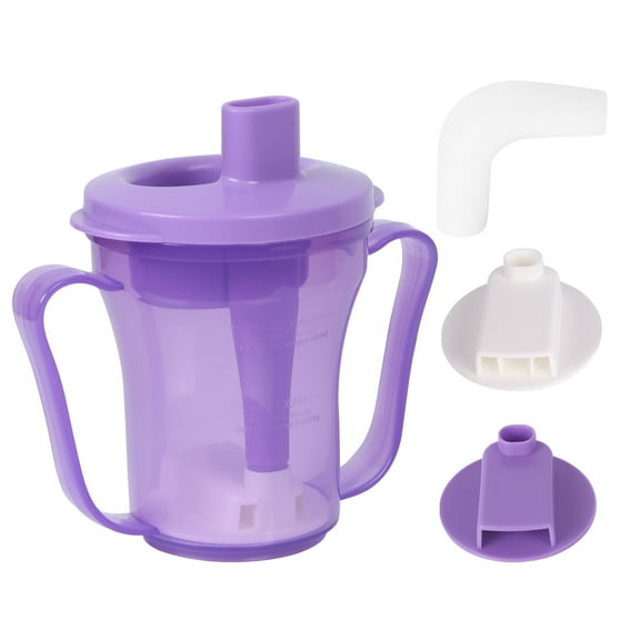 Ehucon Sippy Drinking Cups for Dysphagia FDA Plastic Silicone 5CC or 10CC, Purple