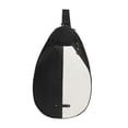 thumbnail image 4 of Lipstore Tennis Bag Chest Shoulder Purse Badminton Racquet Bag Waterproof with Adjustable Black White, 4 of 8