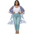 thumbnail image 6 of Women's Plus Size Kimono Floral Lace Cardigan Beach Cover Up Swimsuit, 6 of 7