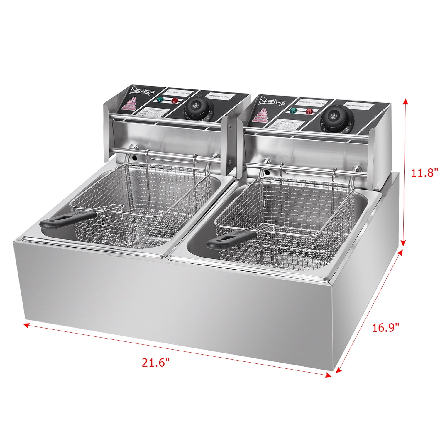 Lowestbest Electric Fryer for Kitchen, Deep Fryer with Basket, Stainless Steel Double Cylinder Electric Fryer Lowestbest Electric Fryer for Kitchen, Deep Fryer with Basket, Stainless Steel Double Cylinder Electric Fryer