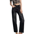 thumbnail image 2 of YTCAMLO Straight Leg Jeans for Women Classic Stretchy Relaxed Fit Denim Pants with Pockets Baggy High Waisted Trousers, 2 of 9