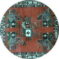 thumbnail image 1 of Ahgly Company Indoor Round Persian Light Blue Traditional Area Rugs, 8' Round, 1 of 4
