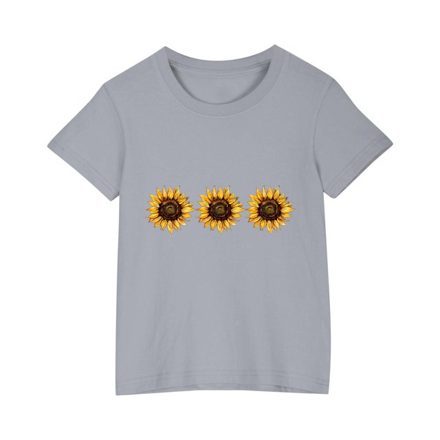 RXIRUCGD 2025 Vêtements d'Été pour Enfants T-shirt Imprimé Mode Mignon Col Rond Manches Courtes