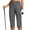 Dark Gray, variant on High Waist Workwear Womens Capris Button Pull-On Straight Leg Slimming Dressy Casual Pants with Pocket Navy, XXL